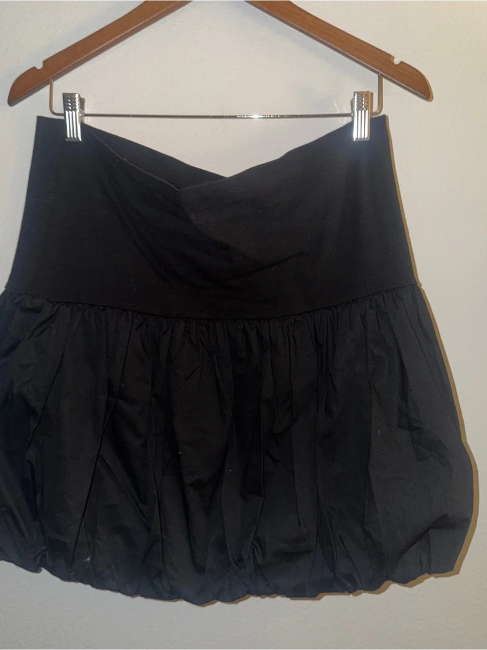 RSQ Black Mini Bubble Skirt with Wide Waistband